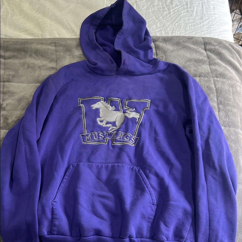 Purple Hoodie with Mustang Logo